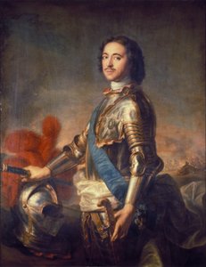 Retrato del Zar Pedro el Grande de Rusia (Pedro I: 1672 - 1725) por J. M. Natier